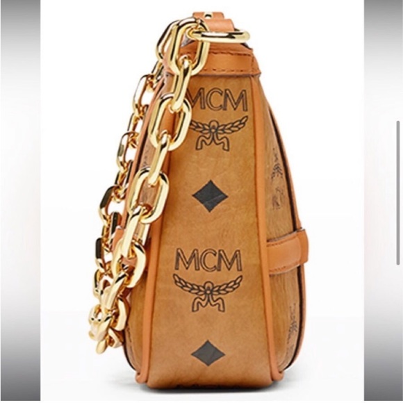 SALE rare mcm aren gold chain crossbody purse - Picture 3 of 9